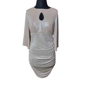 Venus midi dress key hole champagne color sz M